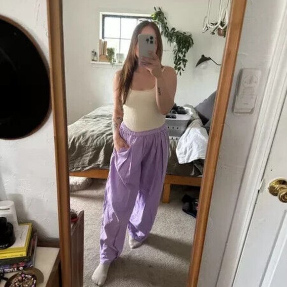 Free People To The Sky Cord Parachute Pants Purple - Picture 1 of 5